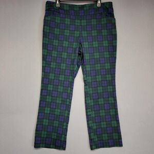 Croft & Barrow Pants Womens 16P Plaid Effortless Stretch Pull On Casual Workwear